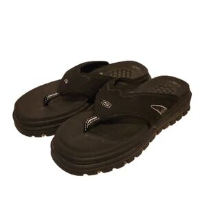 Skechers G-Tech Womens Platform Thong Sandals Black Sporty Lug Sole Flip Flops 7